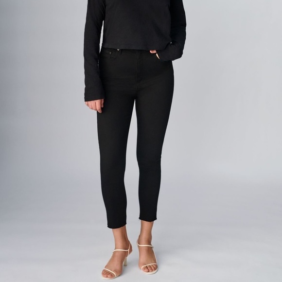 DENIM Forum The Lola High Rise Skinny Crop Jeans Black - Picture 1 of 15